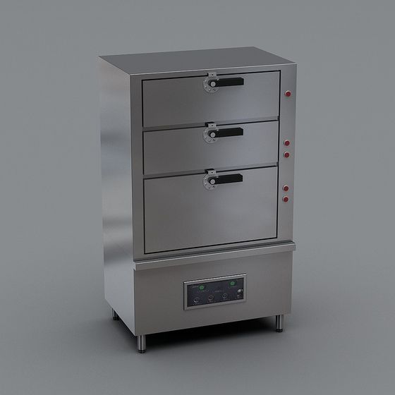 Industrial Aesthetic Stainless Steel File Cabinet 3D model