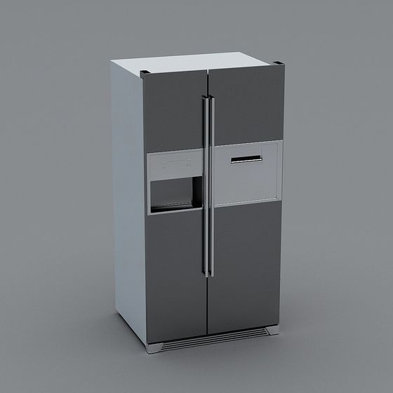 Minimalist Kitchen Refrigerator 3D model for Modern Spaces