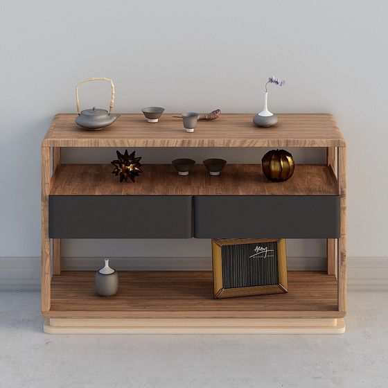 Chic Wooden Tea Table 3D model for Creative Spaces