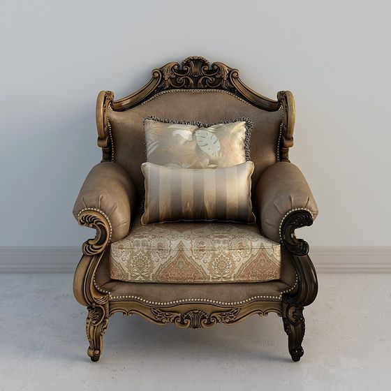 Elegant Royal Armchair 3D model for Design Projects