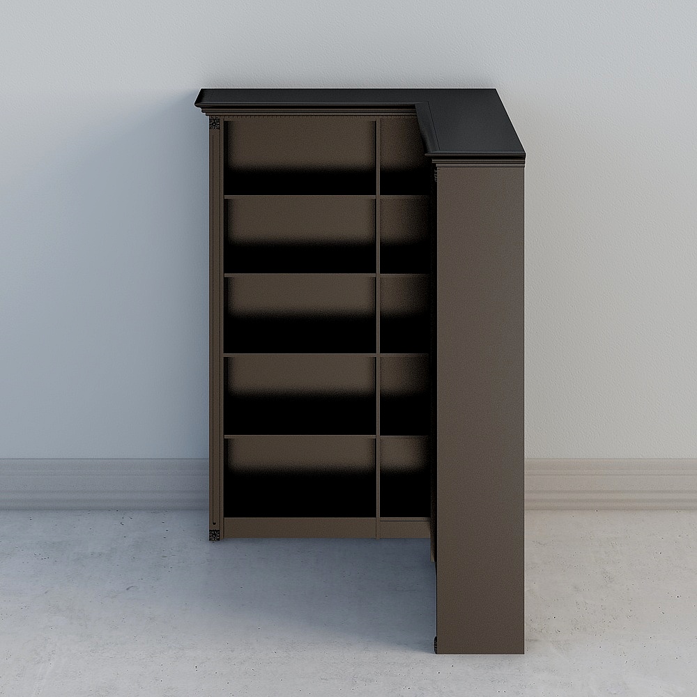 Elegant Low-Poly Bookshelf 3D model