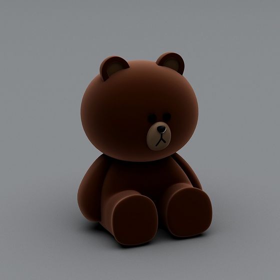 Charming Low-Poly Bear 3D model