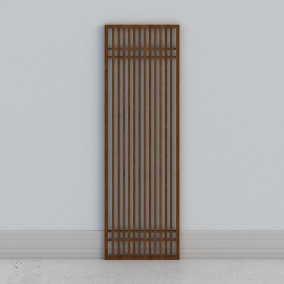 Elegant Wooden Lattice Screen 3D model for Contemporary Spaces
