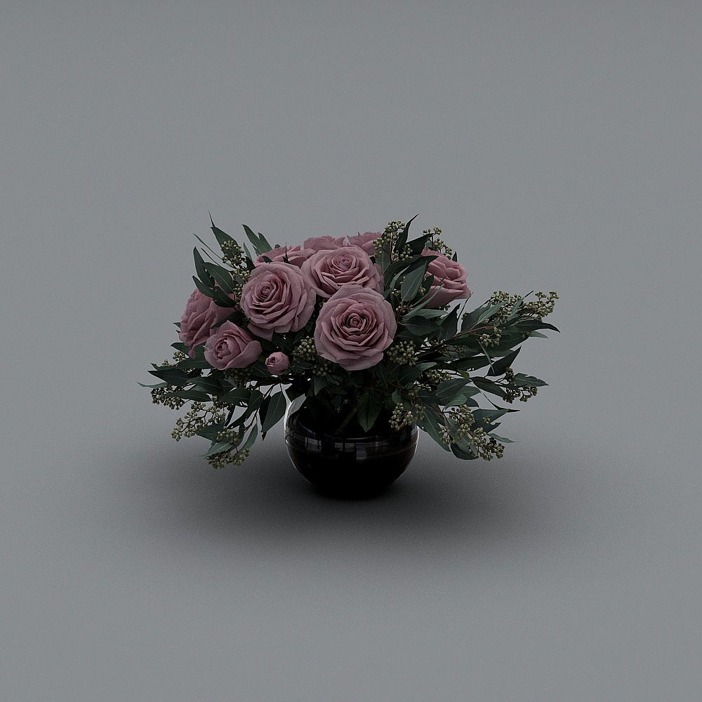 Bình gốm hoa hồng-6