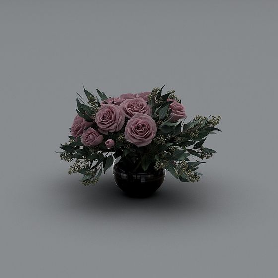 Bình gốm hoa hồng-6