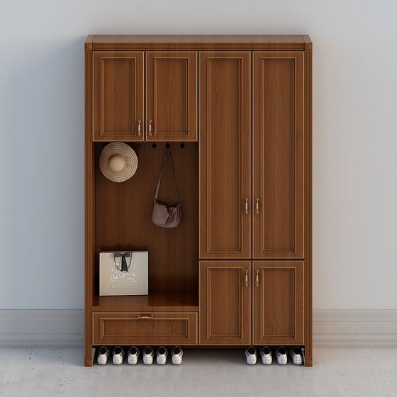 Multifunctional Shoe Cabinet 3D Model for Modern Interiors