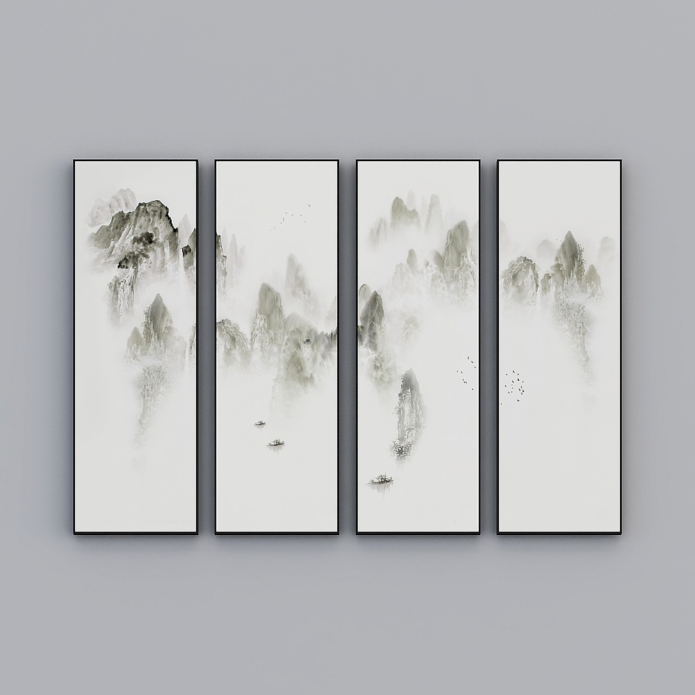 The whole house with painting - Chinese living room decorative painting - four - chongshan mountain