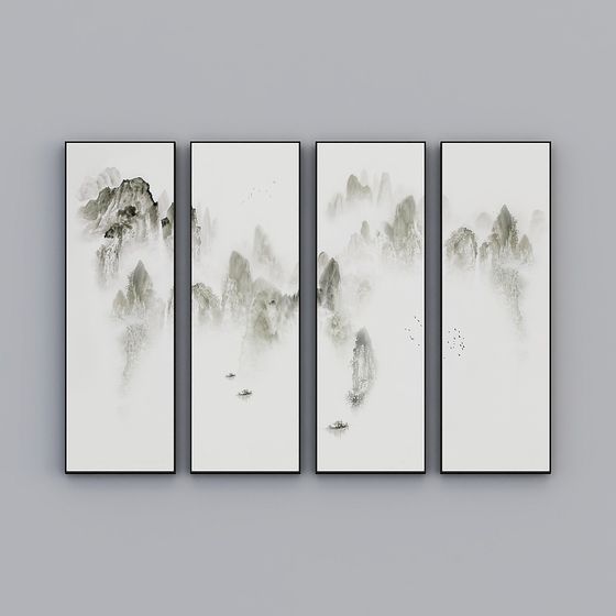 Ink Wash Landscape 3D model