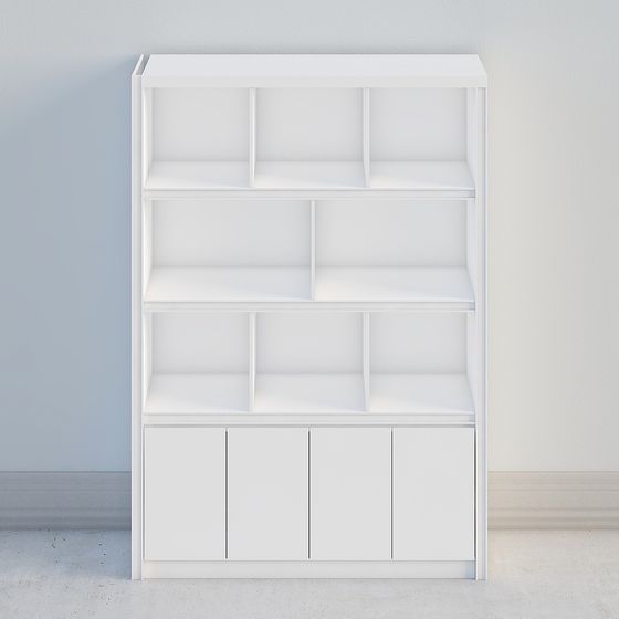 White Shelf Cabinet 3D Model for Modern Spaces