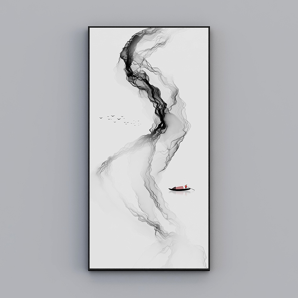 Courtesy full house with painting - modern minimalist hall Xuanguan decoration painting - single - Yuyun lone boat B