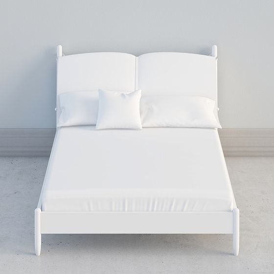 Minimalist 3D Bed Frame Model for Modern Interiors