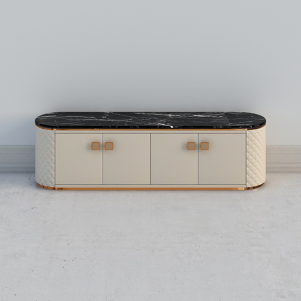 Light luxury-sofa 8-TV cabinet light color