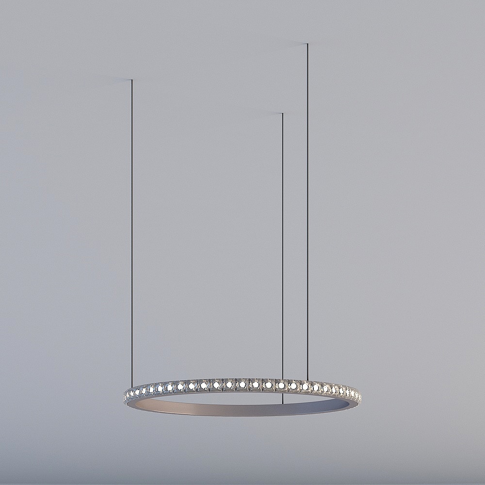 Crystal Halo Low-Poly Chandelier 3D model