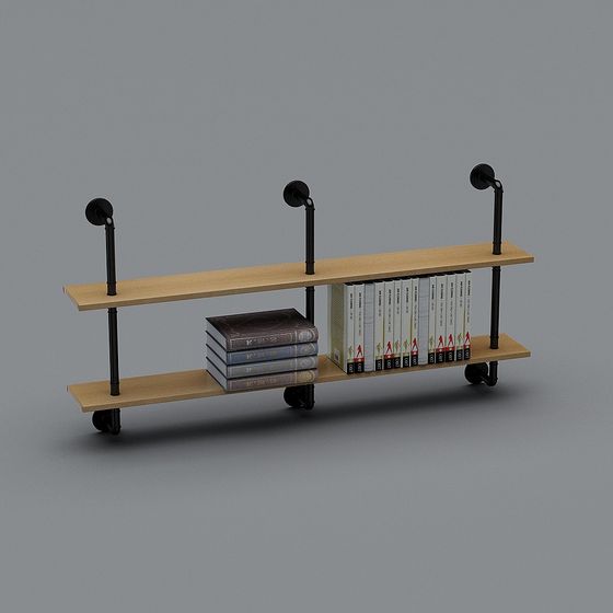Industrial Aesthetic Bookshelf 3D model
