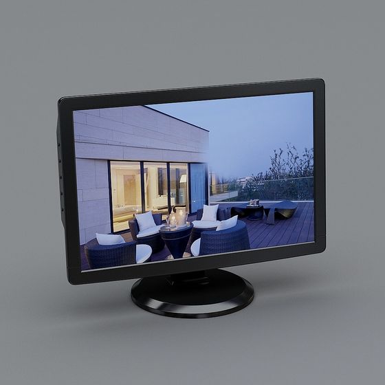 Elegant Low-Polygon 3D Monitor Model for Creatives