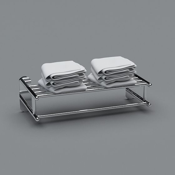 Stylish Low-Poly Towel Rack 3D model
