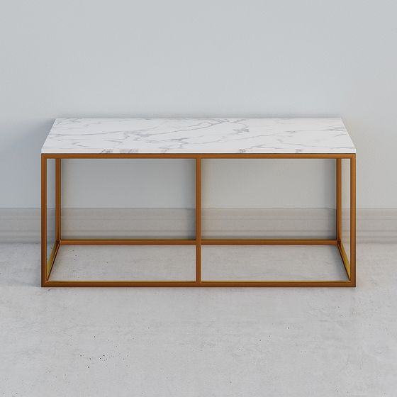 Elegant Marble Texture Coffee Table 3D model