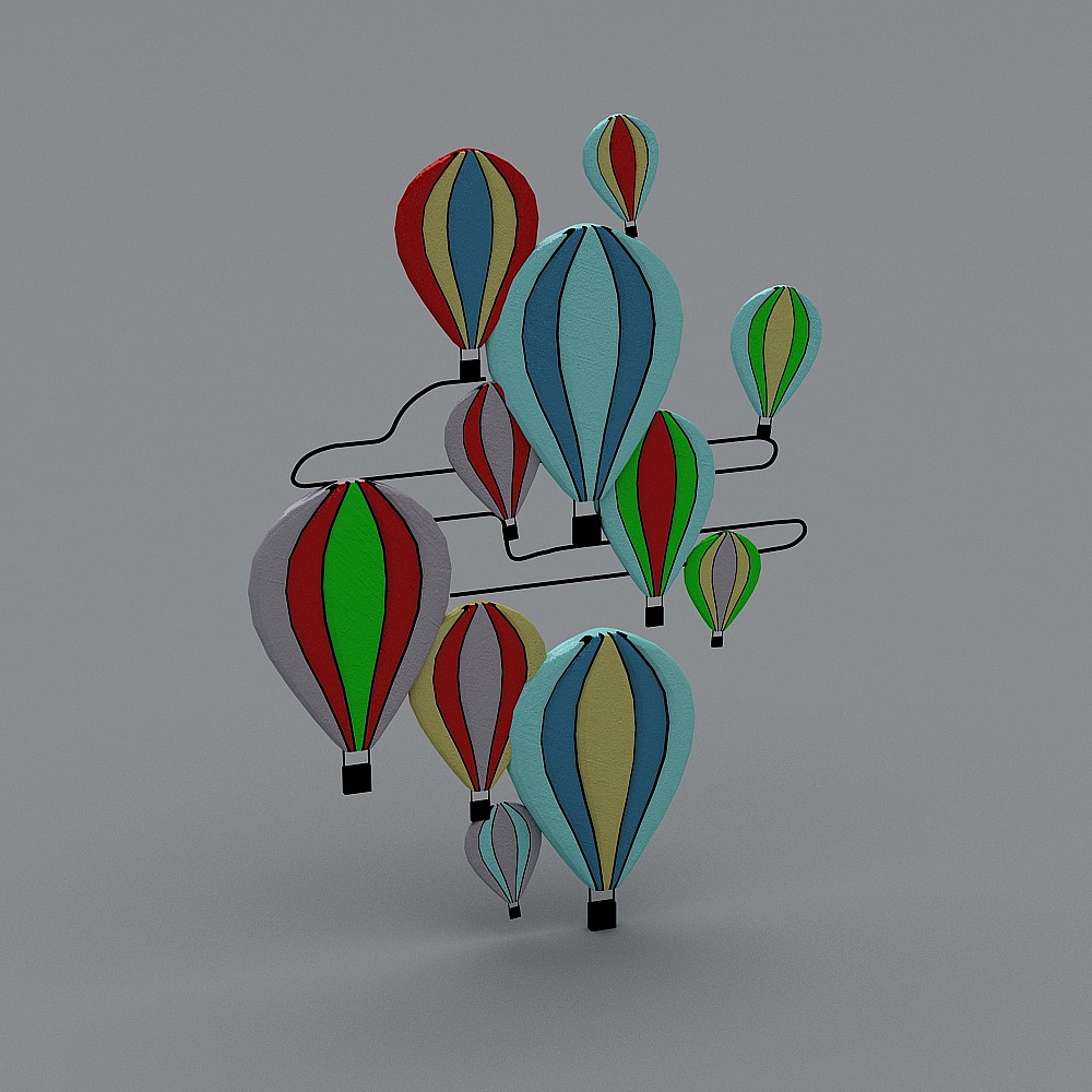 Colorful Hot Air Balloons 3D model