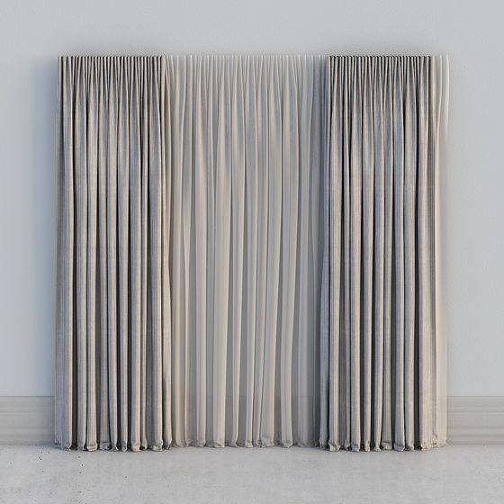 Low Poly Curtain 3D Model for Modern Interior Design