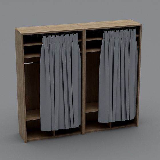 Stylish Low-Poly Wardrobe 3D Model