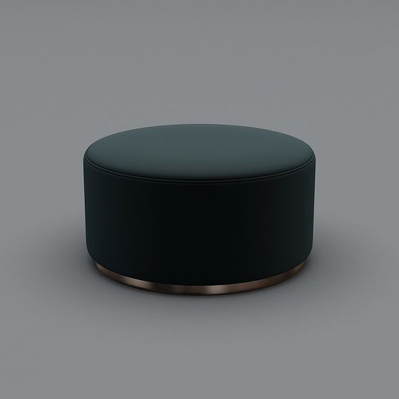 Sleek Round Ottoman 3D model for Contemporary Spaces