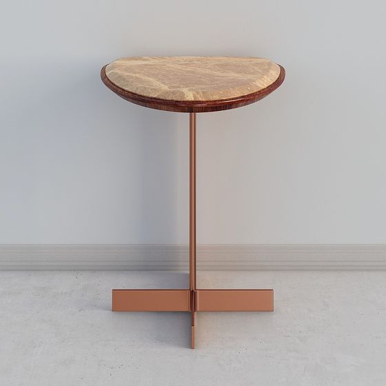 Copper Wood Side Table 3D model