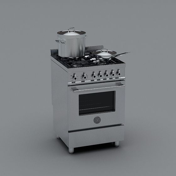 Realistic Low-Poly Stove 3D Model for Modern Kitchens