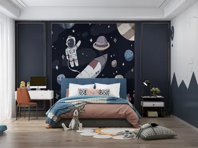 Whimsical Space-Themed Children's Bedroom