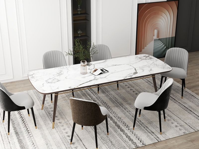 Modern Dining Room Design with Marble Table
