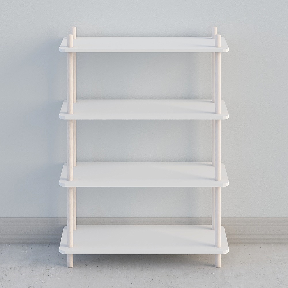 Modern Minimalist 3D Bookshelf Model