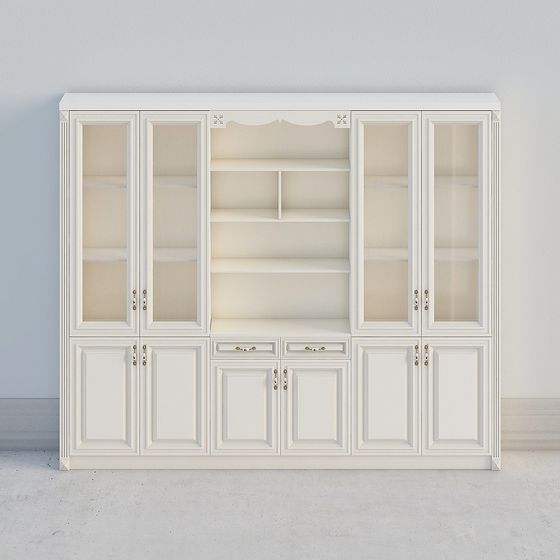 Elegant Low-Poly Bookshelf 3D Model