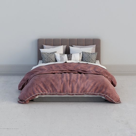 Modern Minimalist Bed Design 3D model