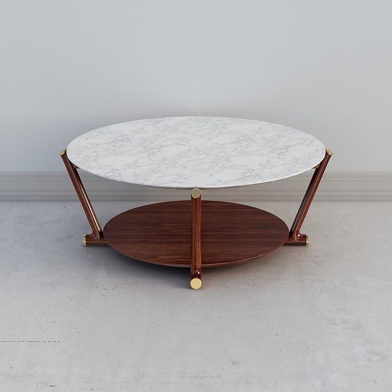 Stylish Low-Poly Round Table 3D model