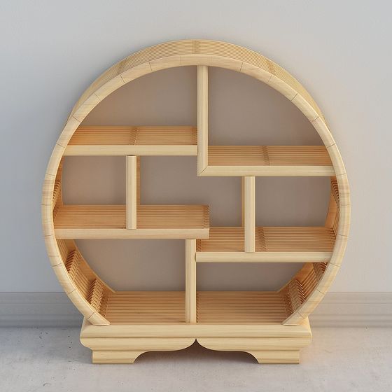 Stylish Rounded Bookshelf 3D model for Contemporary Spaces