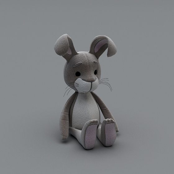 Charming Plush Bunny 3D Model