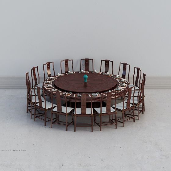 Round Table Banquet 3D model