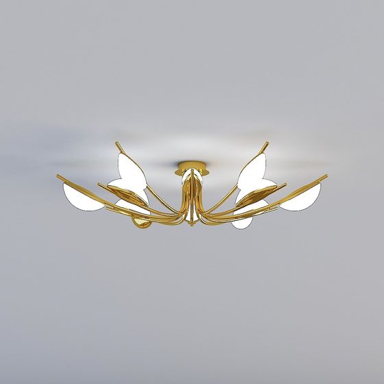 Elegant Floral Ceiling Light 3D model