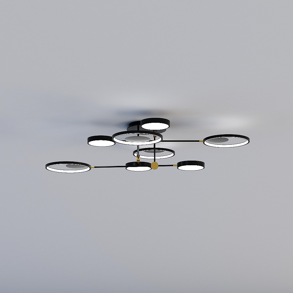 Elegant Low-Poly Chandelier 3D model