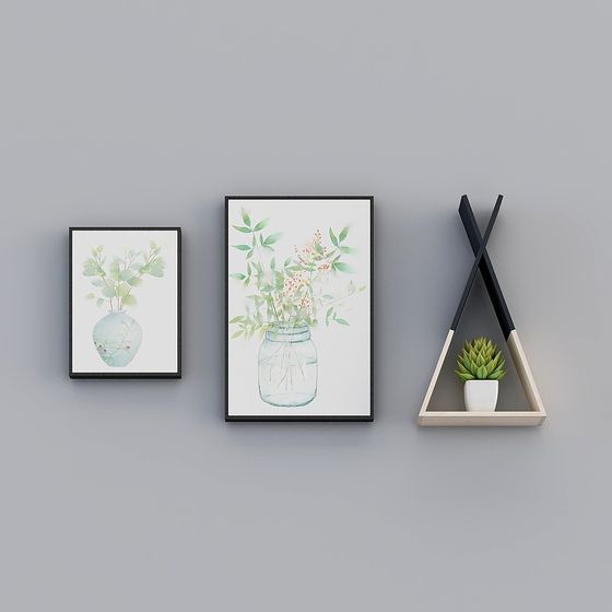 Wall Hanging Art Set 3D model