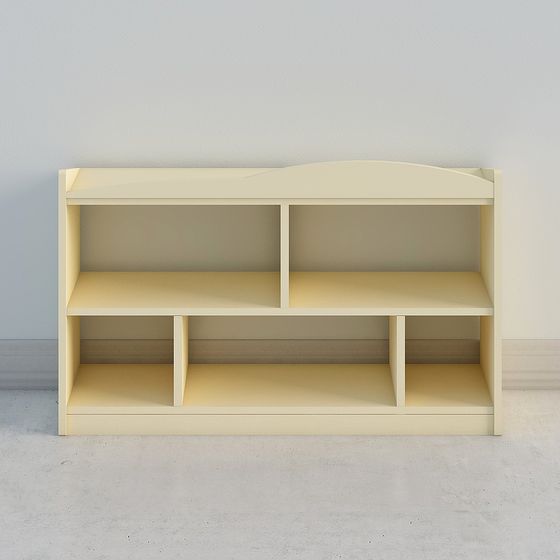 Cream-colored Storage Shelf 3D model