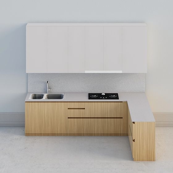Modern Minimalist Kitchen Cabinet 3D model