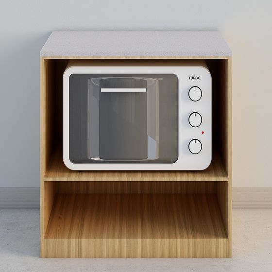Modern Minimalist Microwave Cabinet 3D model