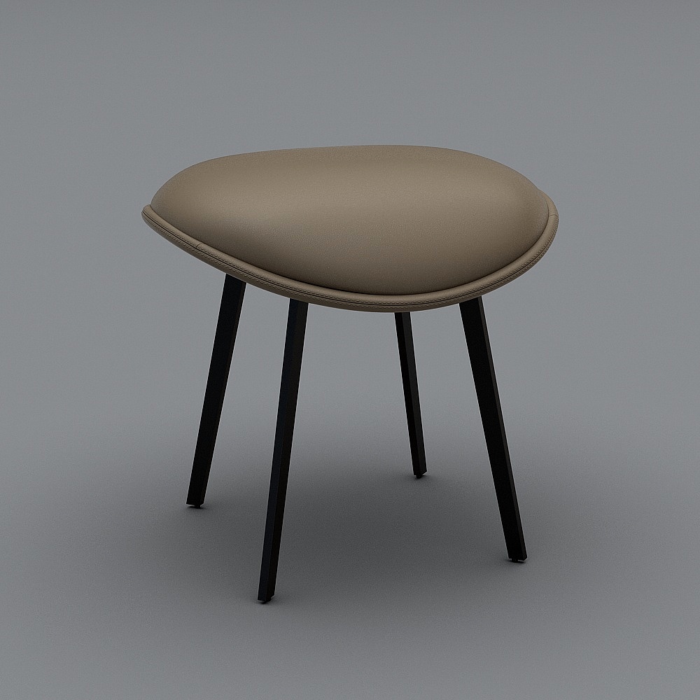 Elegant Round Stool 3D model for Modern Interiors