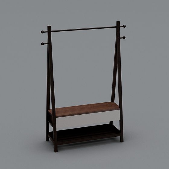 Modern Minimalist Coat Rack 3D model