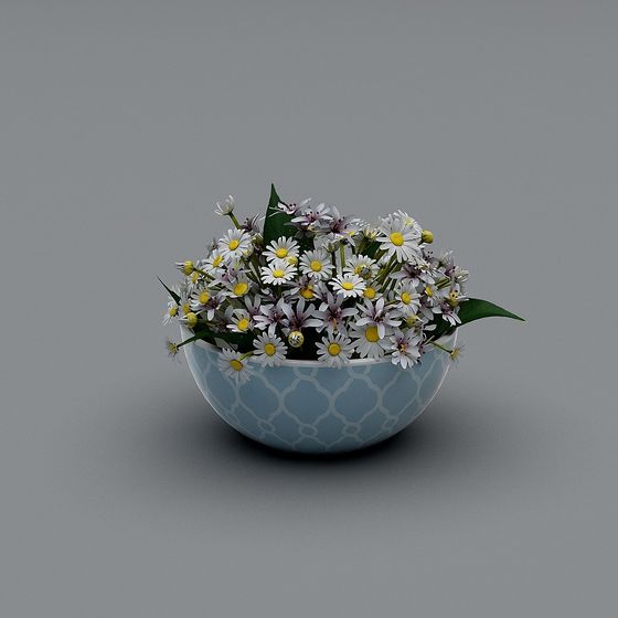 Spring Floral Basket 3D model
