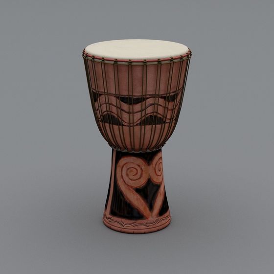 Vibrant Djembe Drum 3D model for Creative Projects