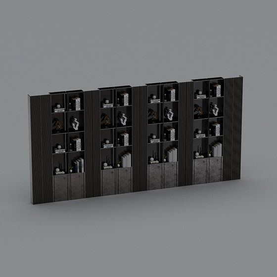 Low-Poly Stylish Bookshelf 3D model