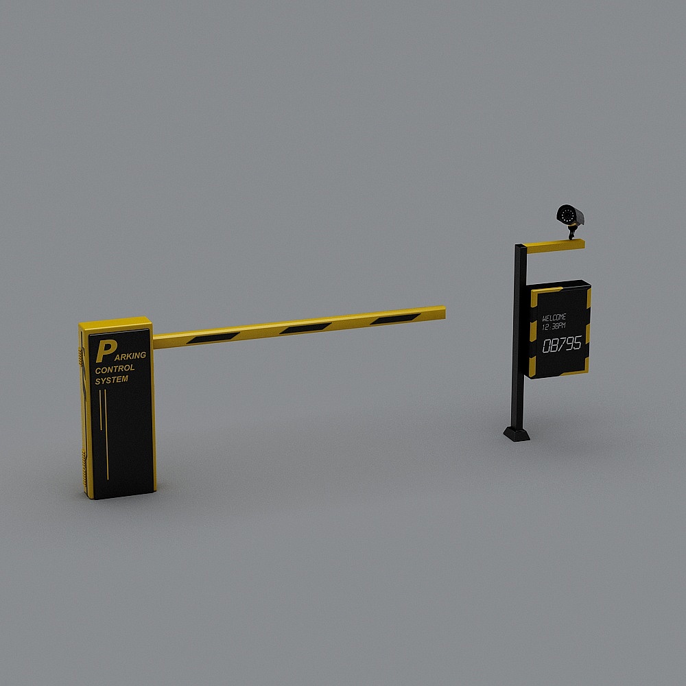 Low-Poly Parking Control System 3D model