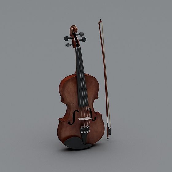 Elegant Low-Poly Violin 3D Model