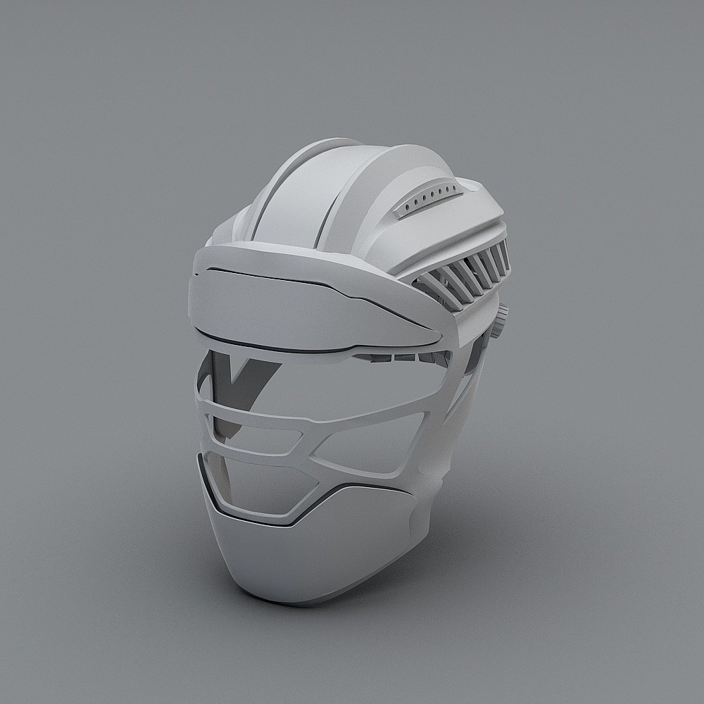 Futuristic Low-Polygon Helmet 3D model